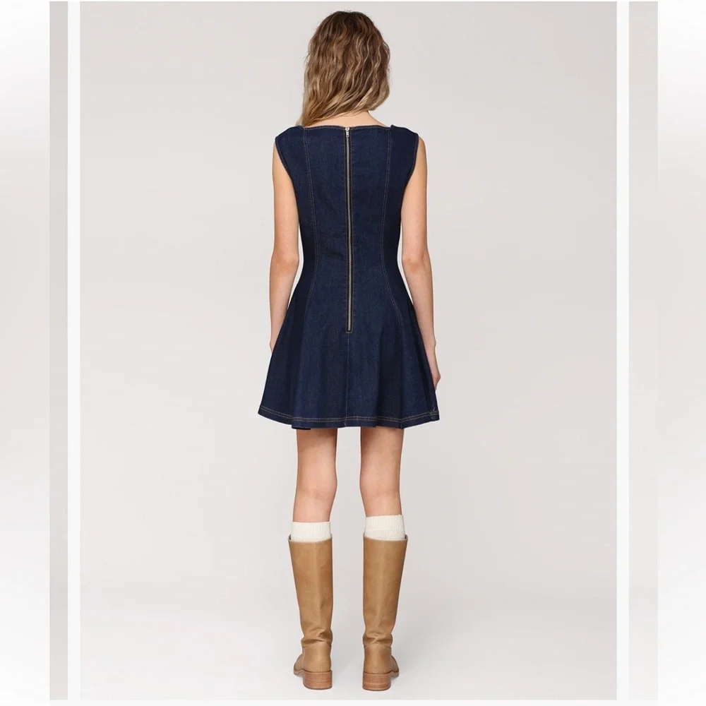 Avec Les Villes Sleeveless Denim Mini Dress - Picture 3 of 9